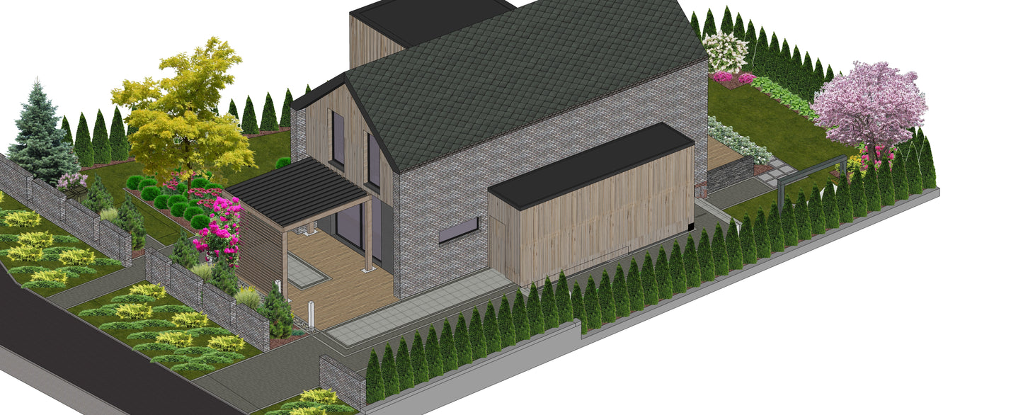 180+ projektów ogrodów przy domu jednorodzinnym