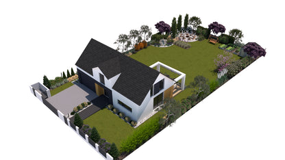 180+ projektów ogrodów z nasadzeniami przy płocie